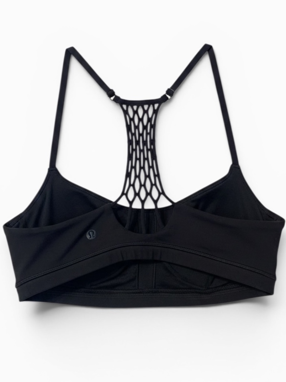 Lululemon True Self Bra II Black Strappy Back Sports Bra Size 10